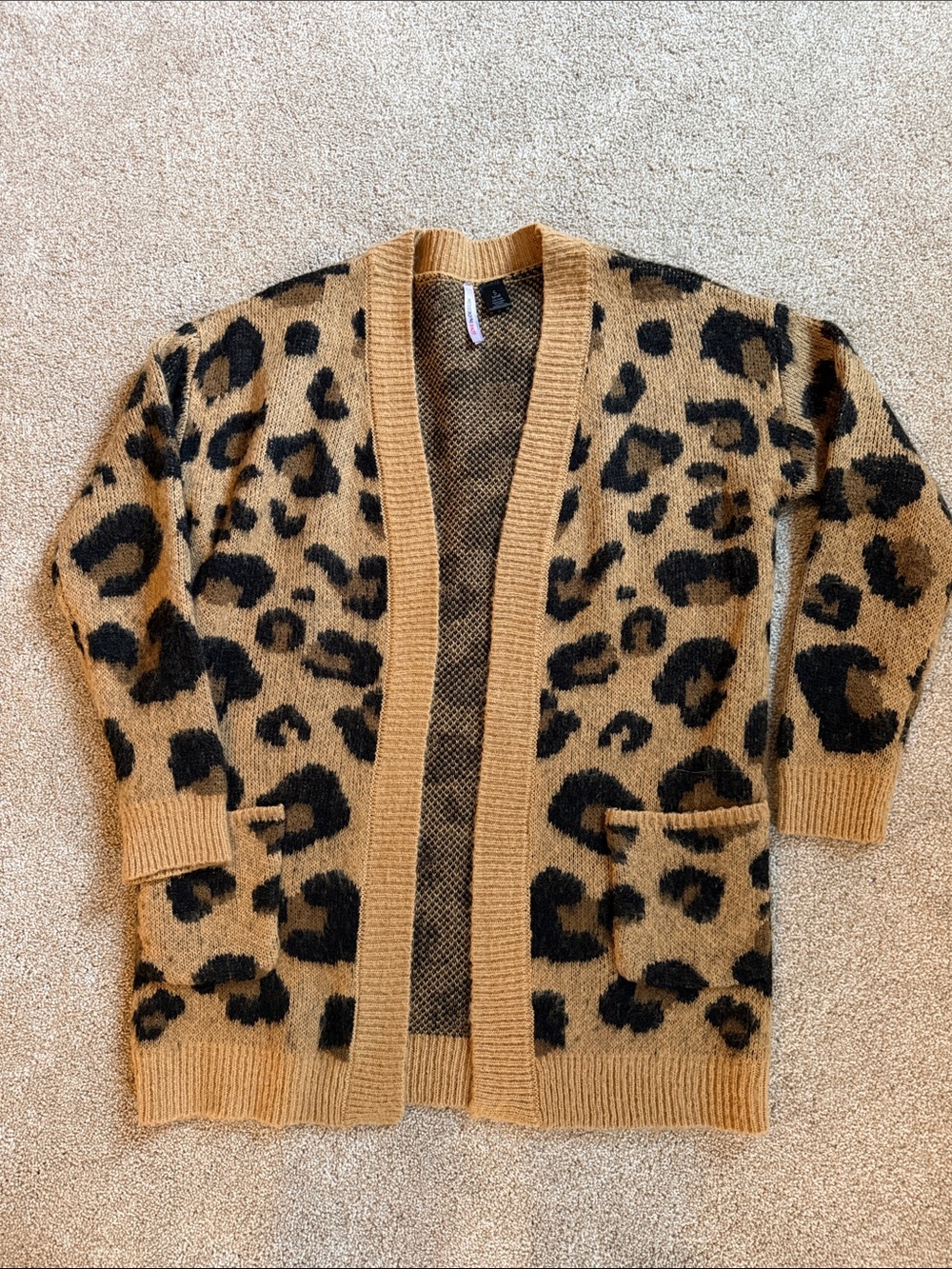 Love By Design Leopard Print Open Cardigan - Camel & Black